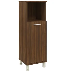 Badkamerkast 30x30x95 cm bewerkt hout bruin eikenkleur Badkamerkast 30x30x95 cm bewerkt hout bruin eikenkleur