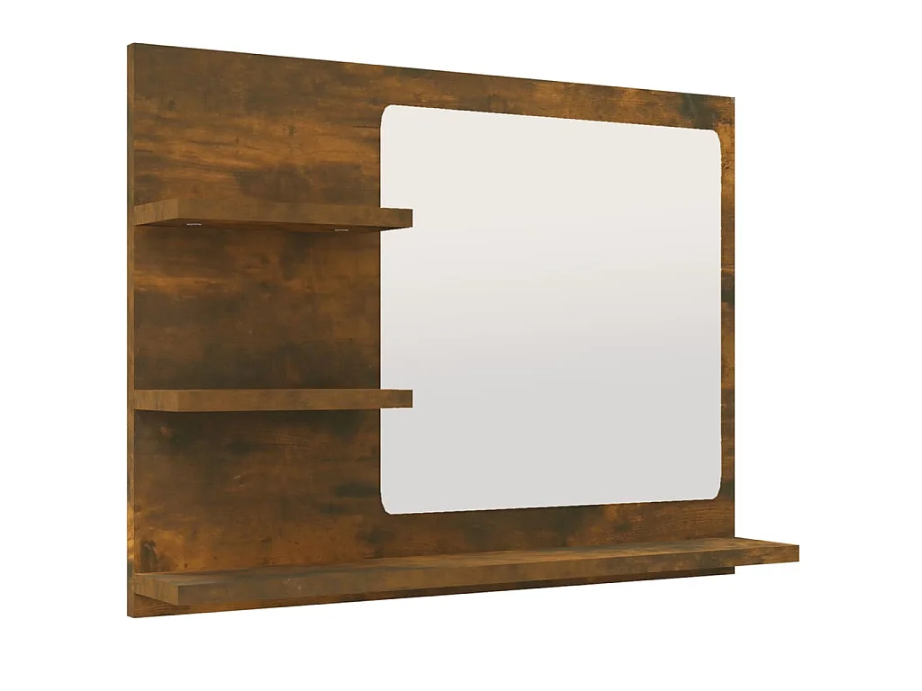 Badkamerspiegel 60x10,5x45 cm bewerkt hout gerookt eikenkleurig