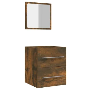 Badkamerkast met spiegel 41×38,5×48 cm gerookt eikenkleurig Badkamerkast met spiegel 41×38,5×48 cm gerookt eikenkleurig