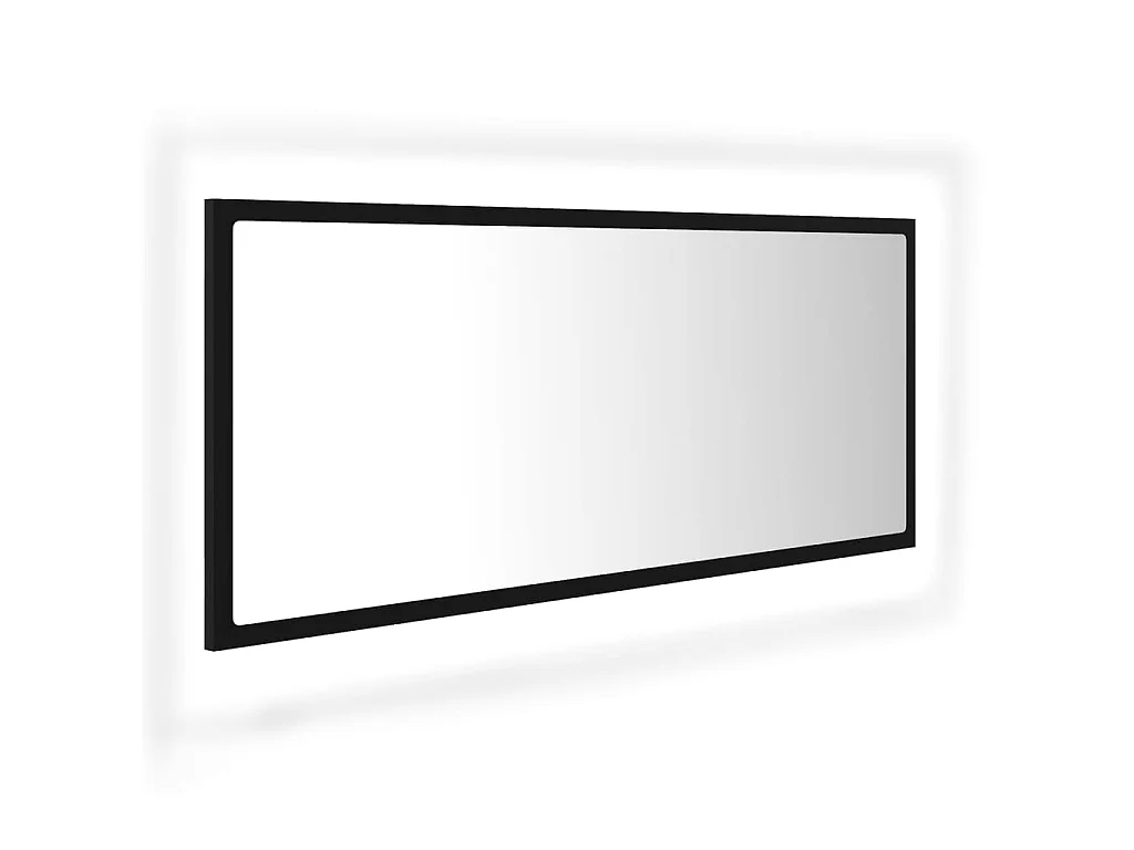 Badkamerspiegel LED 100x8,5x37 cm acryl zwart