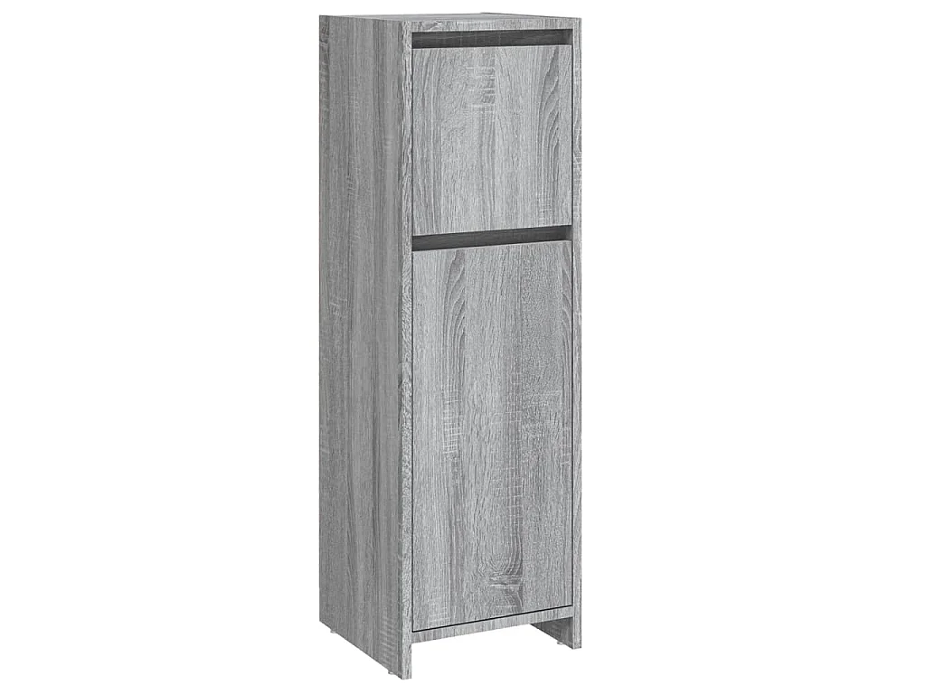 Badkamerkast 30x30x95 cm bewerkt hout grijs sonoma eikenkleurig