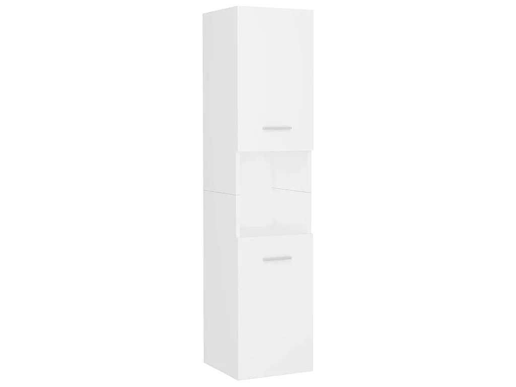 Badkamerkast 30x30x130 cm bewerkt hout wit