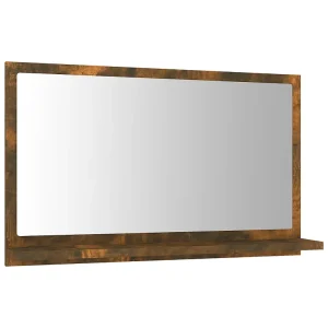 Badkamerspiegel 60×10,5×37 cm bewerkt hout gerookt eikenkleurig Badkamerspiegel 60×10,5×37 cm bewerkt hout gerookt eikenkleurig