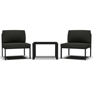 3-delige Loungeset met kussens aluminium antracietkleurig 3-delige Loungeset met kussens aluminium antracietkleurig