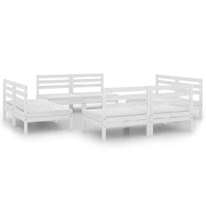 8-delige Loungeset massief grenenhout wit 8-delige Loungeset massief grenenhout wit