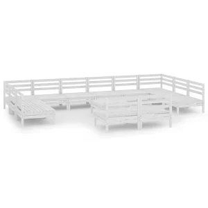 13-delige Loungeset massief grenenhout wit 13-delige Loungeset massief grenenhout wit