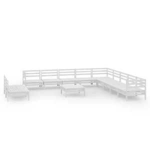 12-delige Loungeset massief grenenhout wit 12-delige Loungeset massief grenenhout wit
