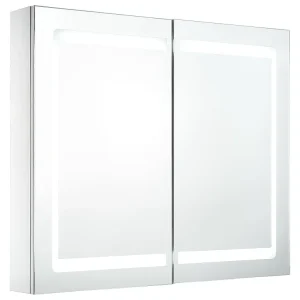 Badkamerkast met spiegel en LED 80×12,2×68 cm Badkamerkast met spiegel en LED 80×12,2×68 cm