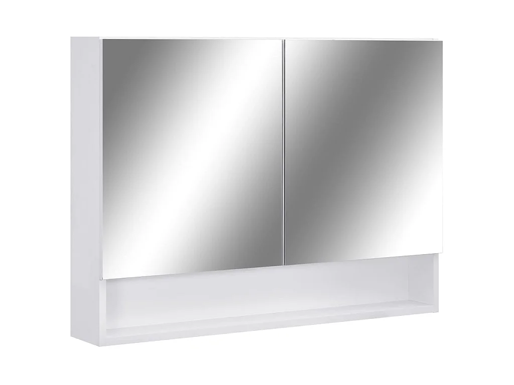 Badkamerspiegelkast LED 80x15x60 cm MDF wit