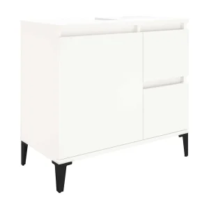 Badkamerkast 65x33x60 cm bewerkt hout wit Badkamerkast 65x33x60 cm bewerkt hout wit