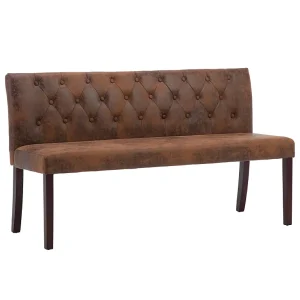 Bankje 148,5 cm kunstsuède bruin Bankje 148,5 cm kunstsuède bruin