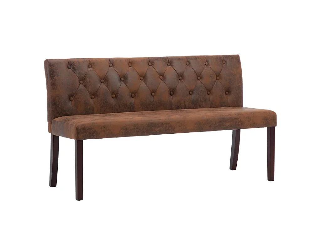 Bankje 148,5 cm kunstsuède bruin