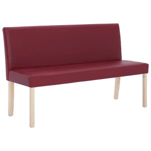 Bankje 139,5 cm kunstleer wijnrood Bankje 139,5 cm kunstleer wijnrood