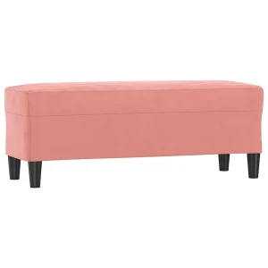 Bankje 100x35x41 cm fluweel roze Bankje 100x35x41 cm fluweel roze
