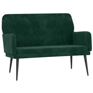 Bankje 108x79x79 cm fluweel donkergroen