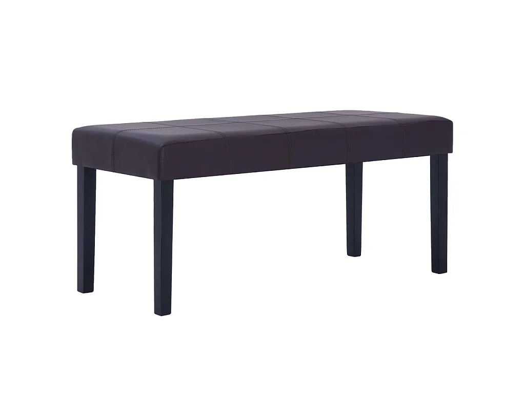 Bankje 106 cm kunstleer bruin