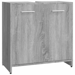 Badkamerkast 60x33x60 cm bewerkt hout grijs sonoma eikenkleurig Badkamerkast 60x33x60 cm bewerkt hout grijs sonoma eikenkleurig