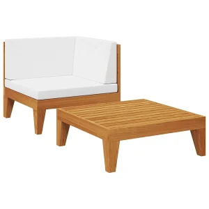 2-delige Loungeset met kussens massief acaciahout 2-delige Loungeset met kussens massief acaciahout