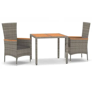 3-delige Tuinset met kussens poly rattan grijs 3-delige Tuinset met kussens poly rattan grijs