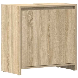 Badkamerkast 60x33x61 cm bewerkt hout sonoma eikenkleurig Badkamerkast 60x33x61 cm bewerkt hout sonoma eikenkleurig