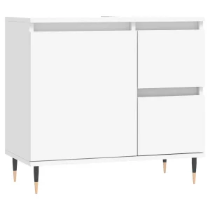 Badkamerkast 65x33x60 cm bewerkt hout wit Badkamerkast 65x33x60 cm bewerkt hout wit