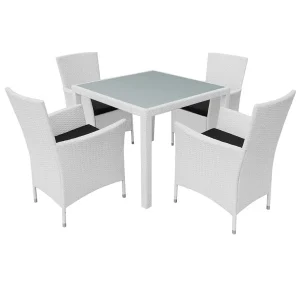 5-delige Tuinset poly rattan crèmewit 5-delige Tuinset poly rattan crèmewit