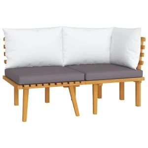2-delige Loungeset met kussens massief acaciahout 2-delige Loungeset met kussens massief acaciahout
