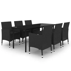7-delige Tuinset met kussens poly rattan en glas 7-delige Tuinset met kussens poly rattan en glas