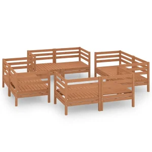 8-delige Loungeset massief grenenhout honingbruin 8-delige Loungeset massief grenenhout honingbruin