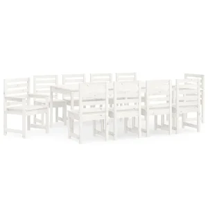 11-delige Tuinset massief grenenhout wit