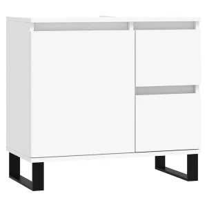 Badkamerkast 65x33x60 cm bewerkt hout wit Badkamerkast 65x33x60 cm bewerkt hout wit