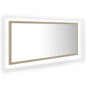 Badkamerspiegel LED 100×8,5×37 cm acryl sonoma eikenkleurig Badkamerspiegel LED 100×8,5×37 cm acryl sonoma eikenkleurig