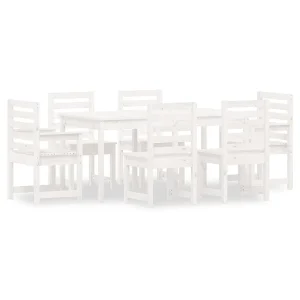 7-delige Tuinset massief grenenhout wit 7-delige Tuinset massief grenenhout wit
