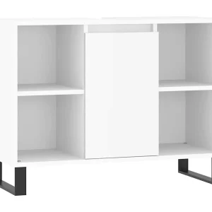 Badkamerkast 80x33x60 cm bewerkt hout hoogglans wit Badkamerkast 80x33x60 cm bewerkt hout hoogglans wit