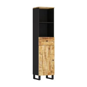 Badkamerkast 38x33x160 cm massief mangohout