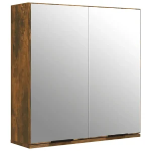 Badkamerkast met spiegel 64x20x67 cm gerookt eikenkleurig Badkamerkast met spiegel 64x20x67 cm gerookt eikenkleurig