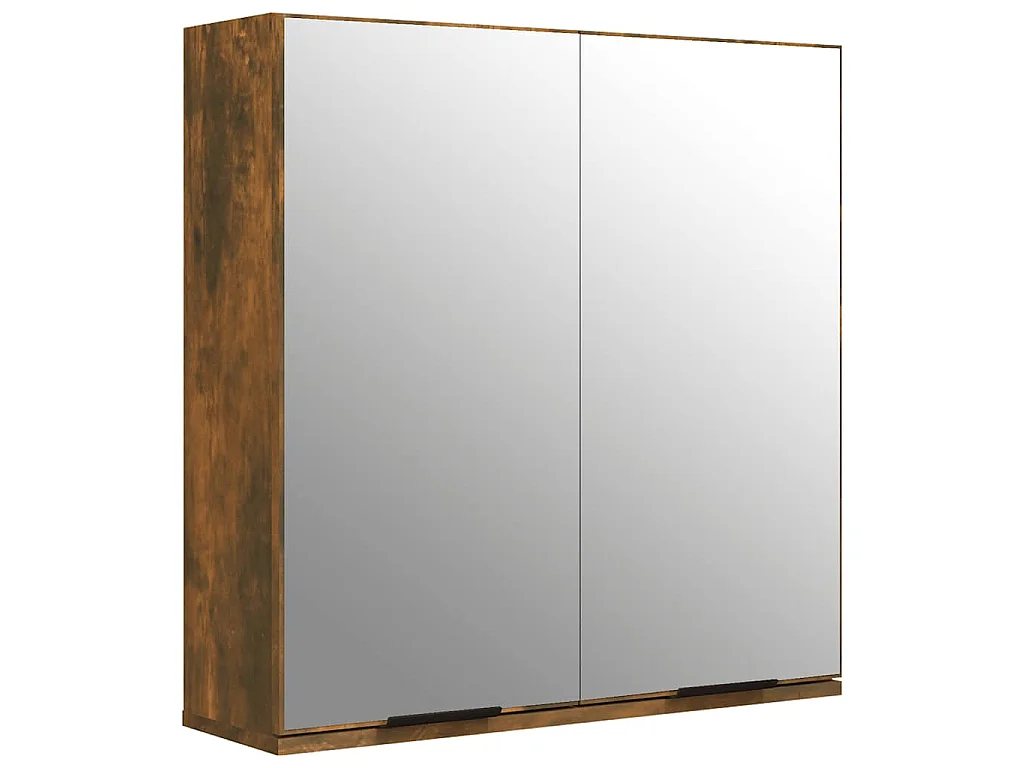 Badkamerkast met spiegel 64x20x67 cm gerookt eikenkleurig