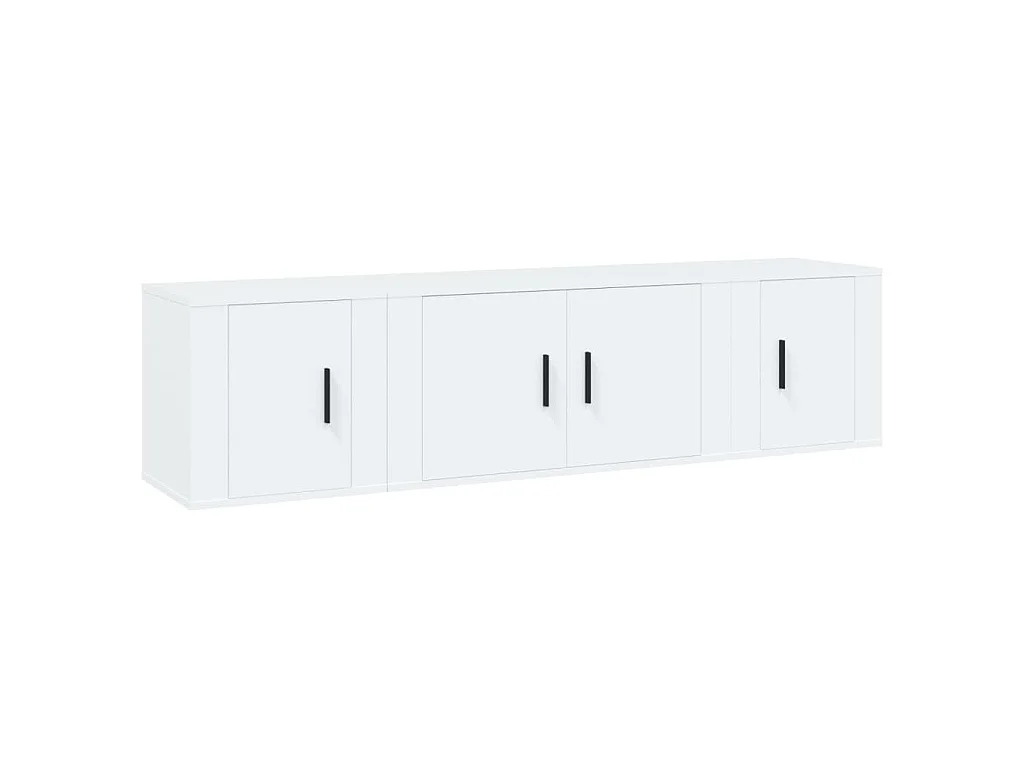 3-delige Tv-meubelset bewerkt hout wit