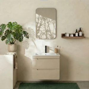 Zwevende onderkast waskommeubel kleur beige, 60 cm, ARUBA Zwevende onderkast waskommeubel kleur beige, 60 cm, ARUBA
