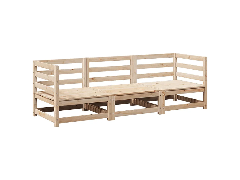 3-delige Loungeset massief grenenhout