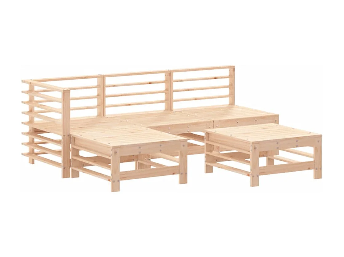 5-delige Loungeset massief grenenhout