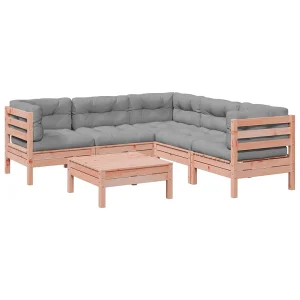 6-delige Loungeset met kussens massief douglas vurenhout 6-delige Loungeset met kussens massief douglas vurenhout