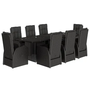 9-delige Tuinset poly rattan zwart 9-delige Tuinset poly rattan zwart