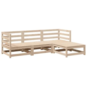 4-delige Loungeset massief grenenhout