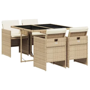 5-delige Tuinset met kussens poly rattan beige 5-delige Tuinset met kussens poly rattan beige