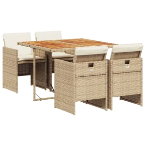 5-delige Tuinset met kussens poly rattan beige 5-delige Tuinset met kussens poly rattan beige