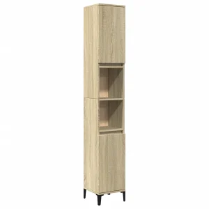 Badkamerkast 30x30x190 cm bewerkt hout sonoma eikenkleurig Badkamerkast 30x30x190 cm bewerkt hout sonoma eikenkleurig
