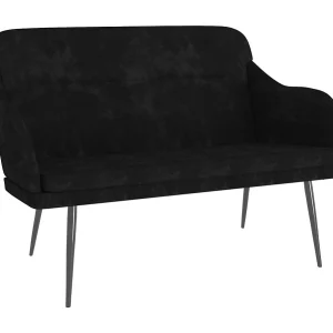 Bankje 110x76x80 cm fluweel zwart