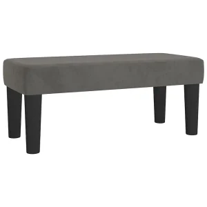 Bankje 70x30x30 cm fluweel donkergrijs Bankje 70x30x30 cm fluweel donkergrijs