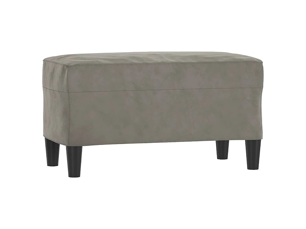 Bankje 70x35x41 cm fluweel lichtgrijs